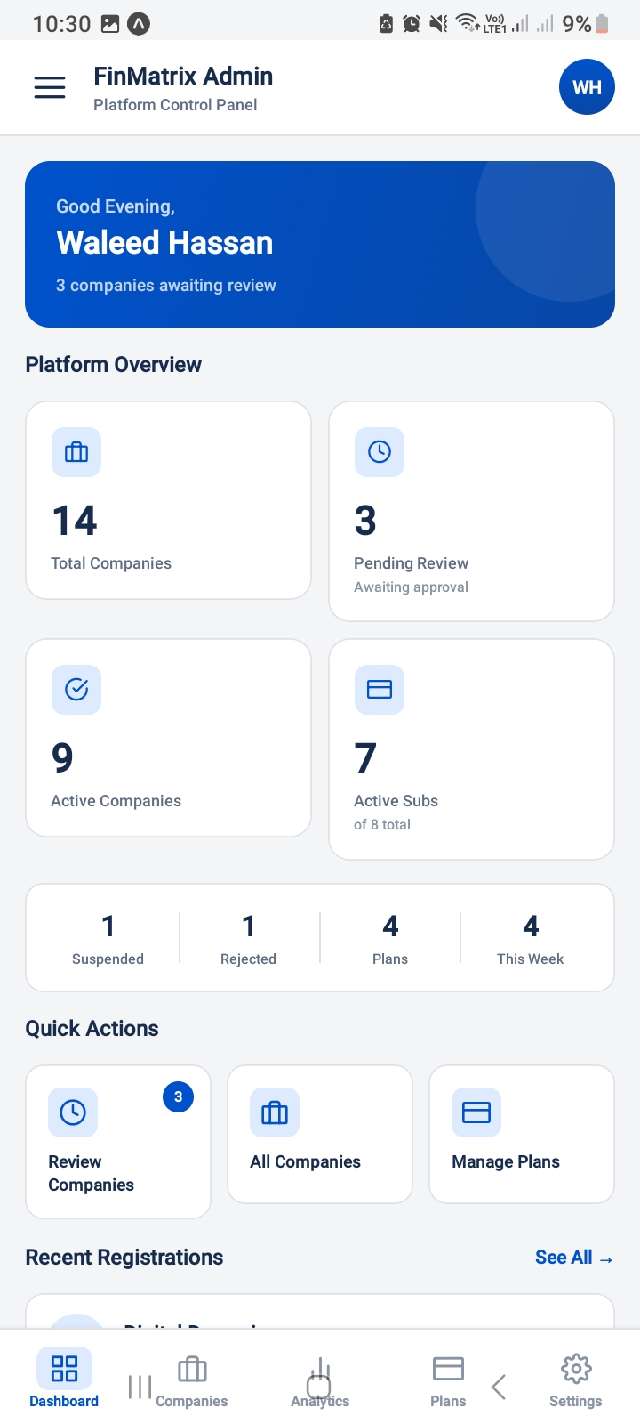 Admin Dashboard screenshot
