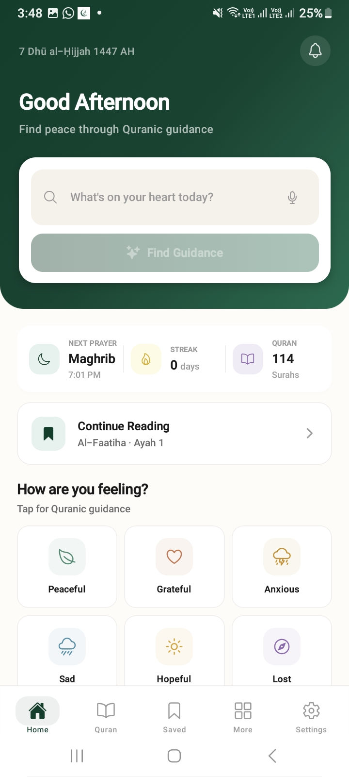 Guidance Home screenshot
